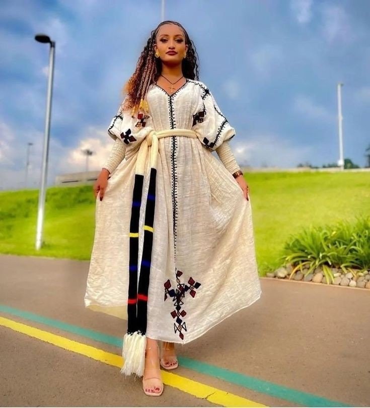Simple Gondar Cultural Dress Ethiopian Traditional Cloth