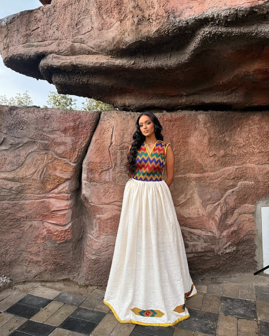 Beautiful Habesha Kemis with Colorful Embroidery β Ethiopian Traditional Clothing β Eritrean Dress