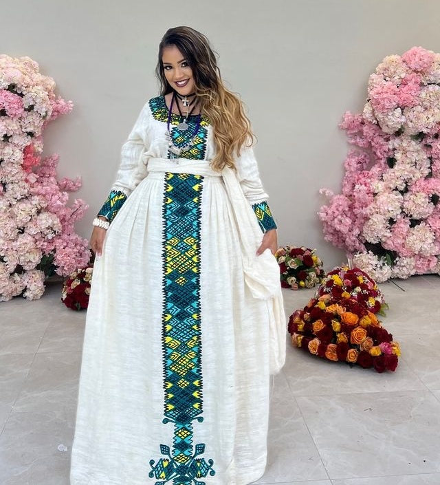 Cultural Darker Blue Habesha Dress