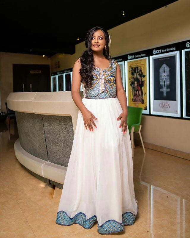Stylish Blue Habesha Dress