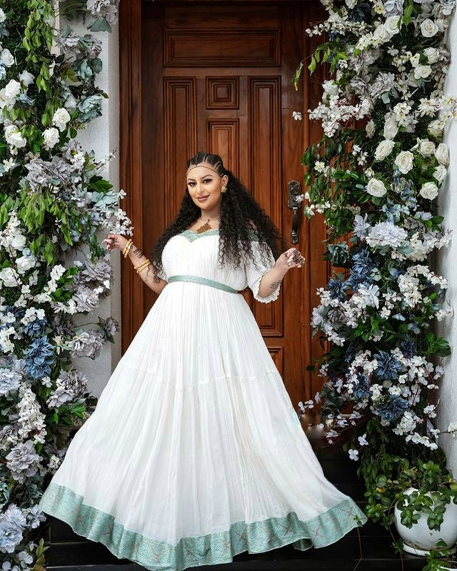 Stunning Light Blue Habesha Dress