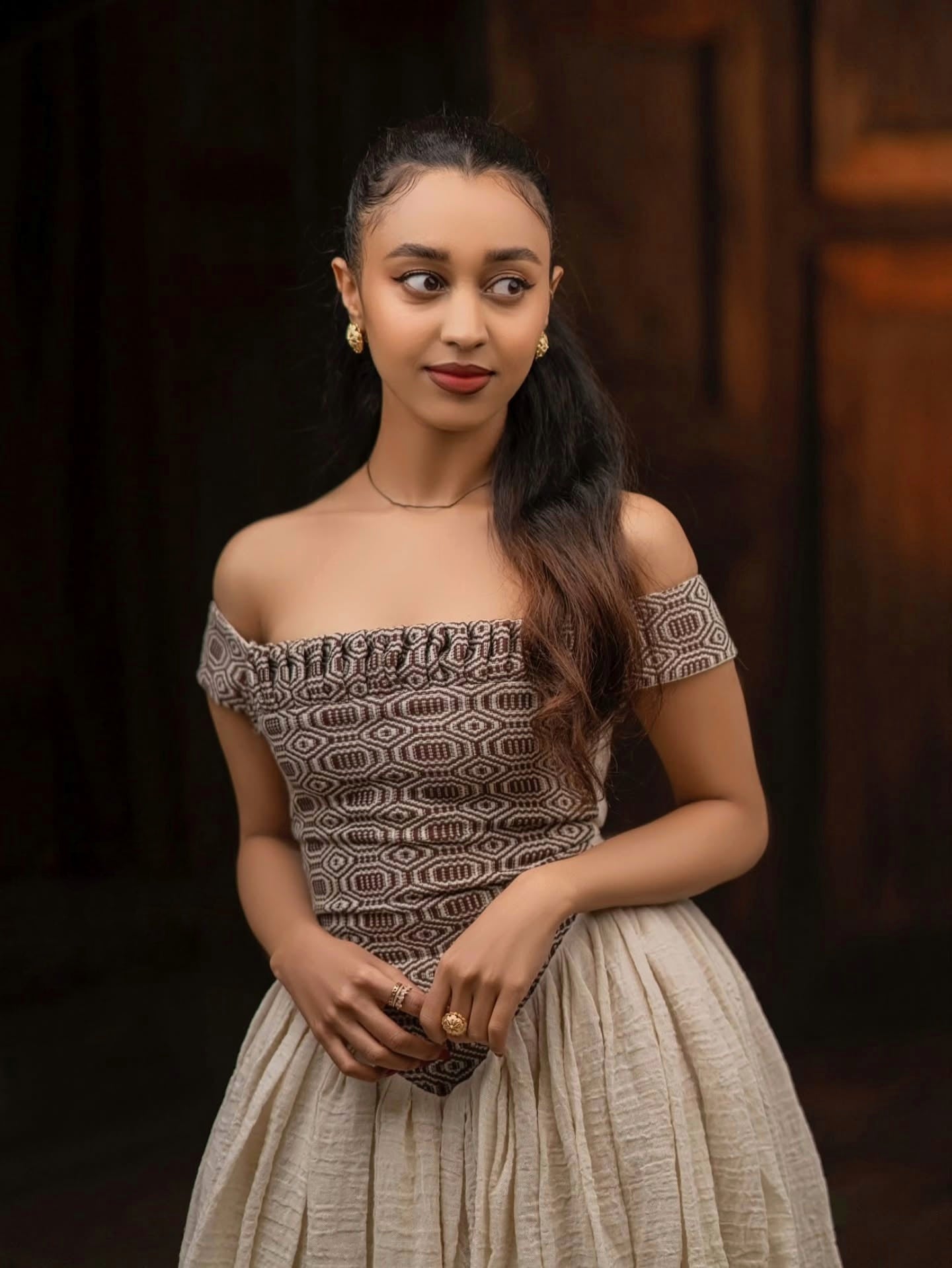 Off-Shoulder Habesha Dress Traditional Ethiopian Clothing Simple Design Habesha Kemis 182
