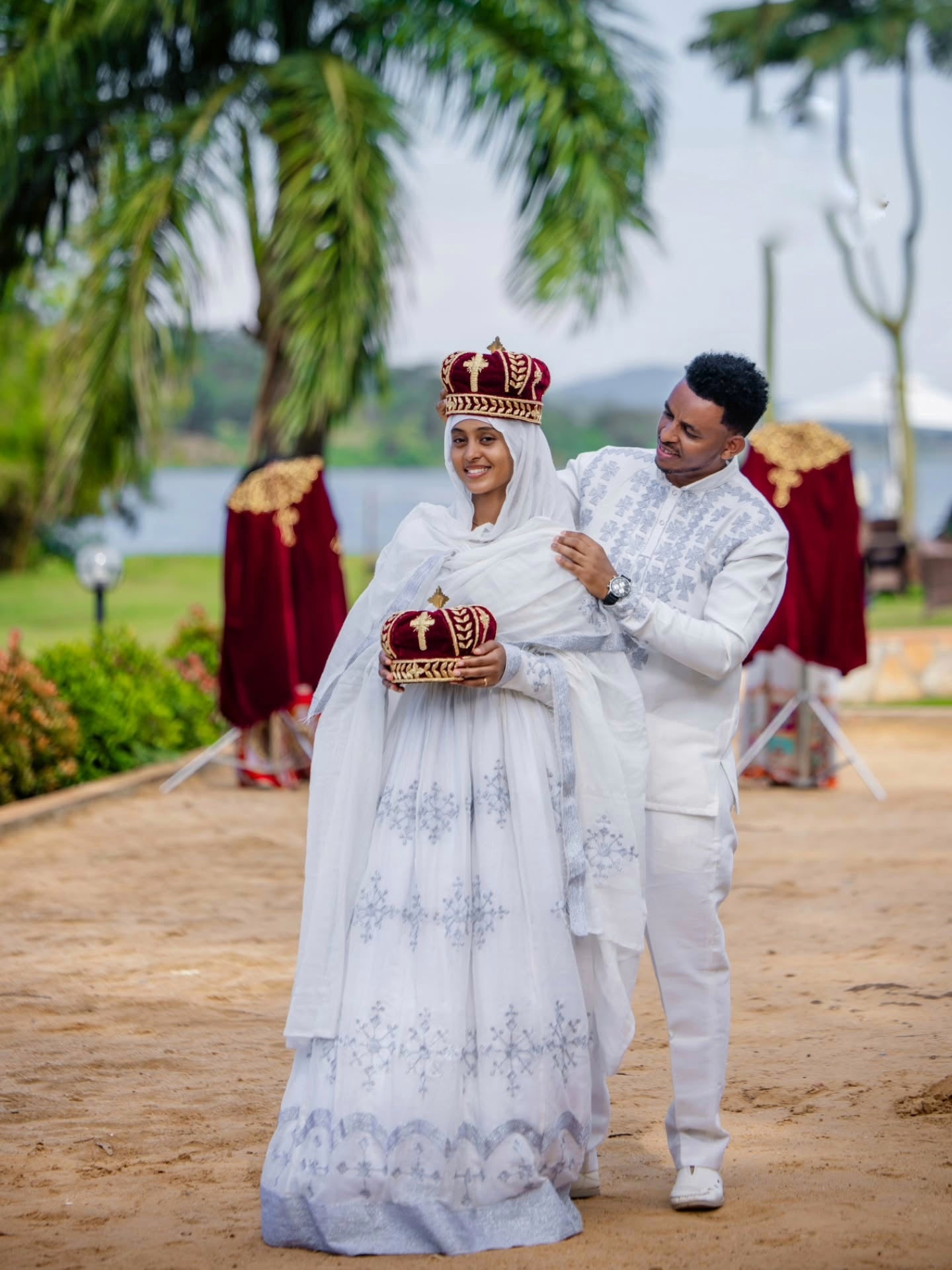 Matching Habesha Couple Outfit White Couple Set Ethiopian Clothing Graceful Couple Wear 205