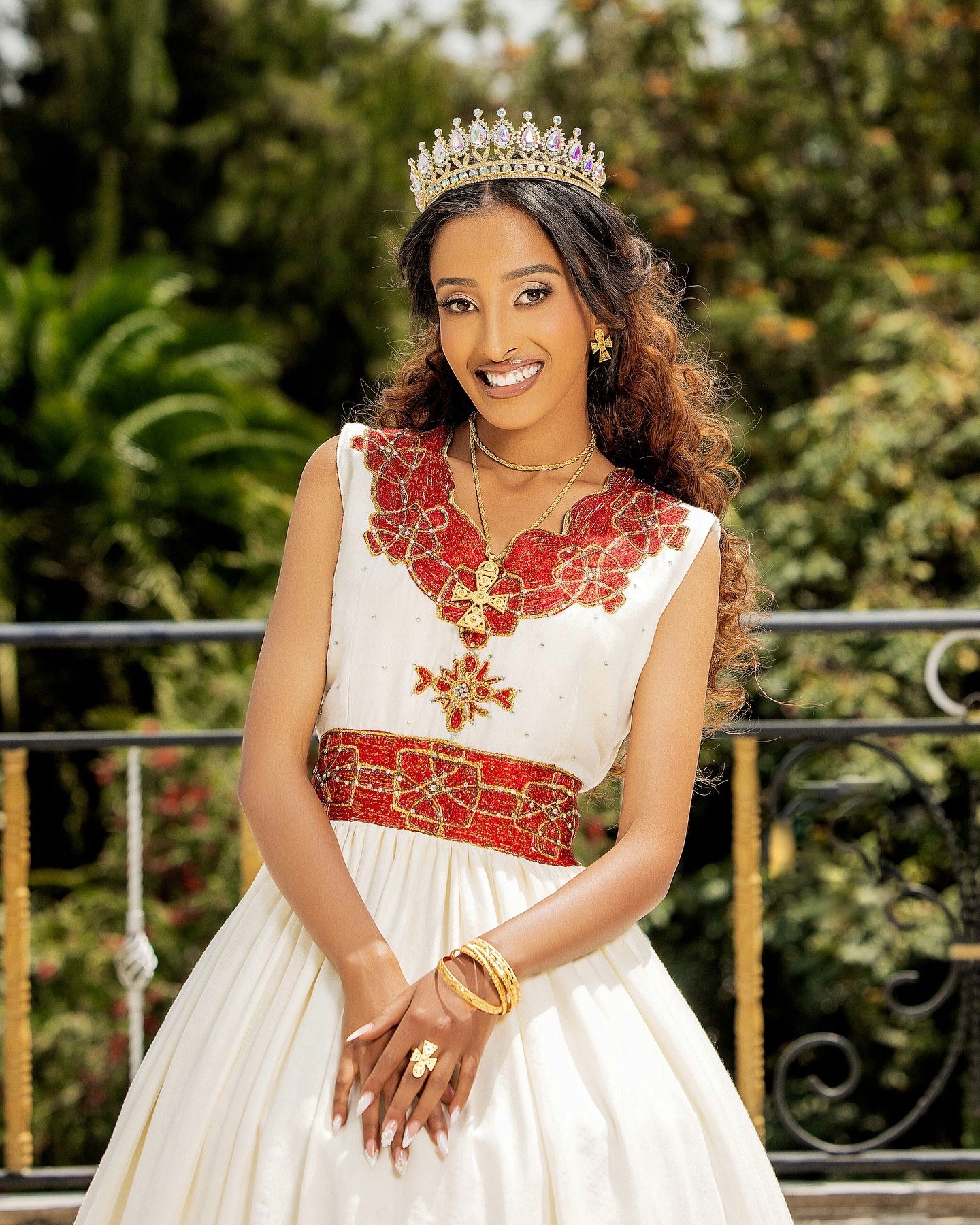 Ethiopian Clothing Habesha Kemis For Wedding Red Embroidery Habesha Dress 206