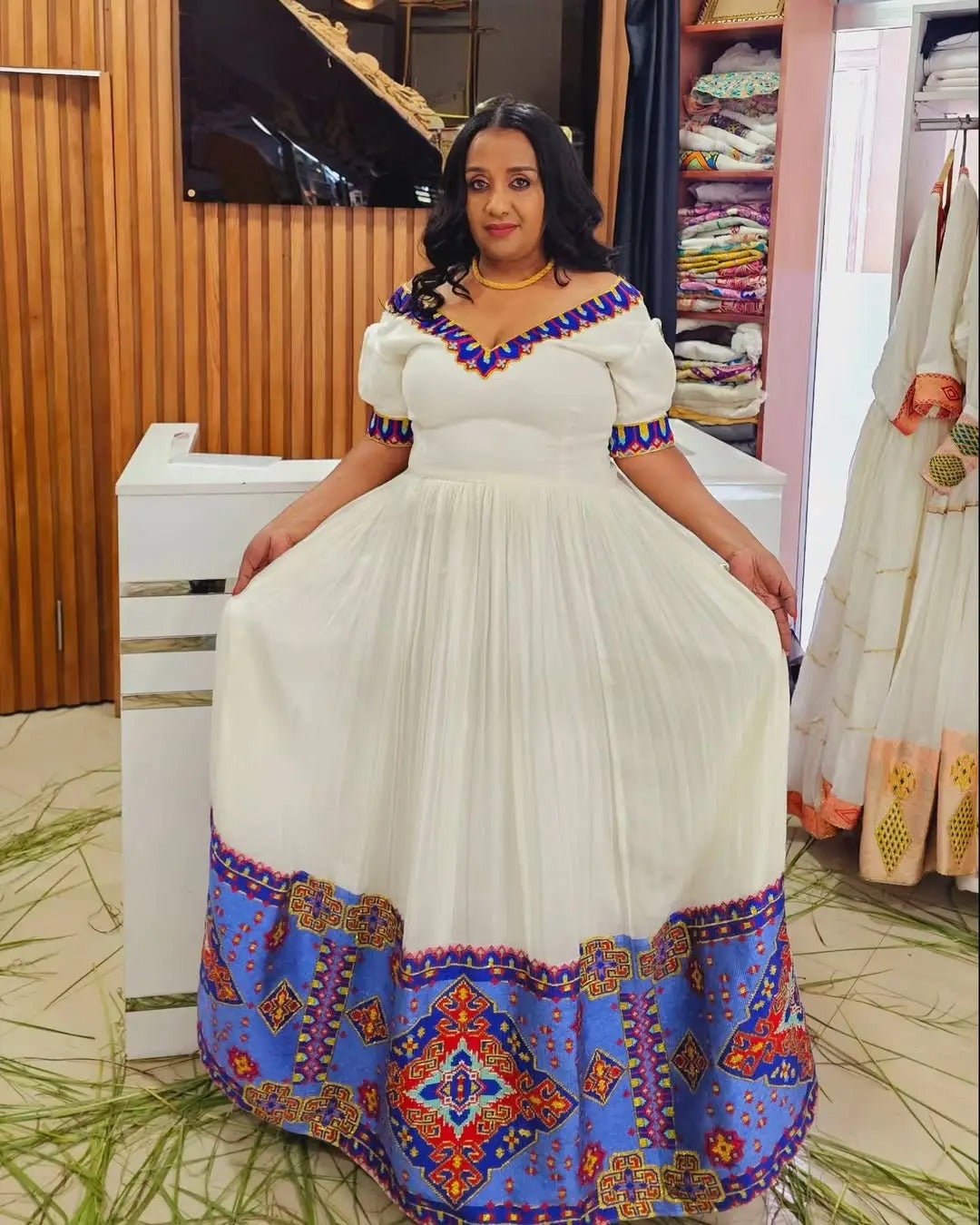 Intricate Purple Based Habesha Dress