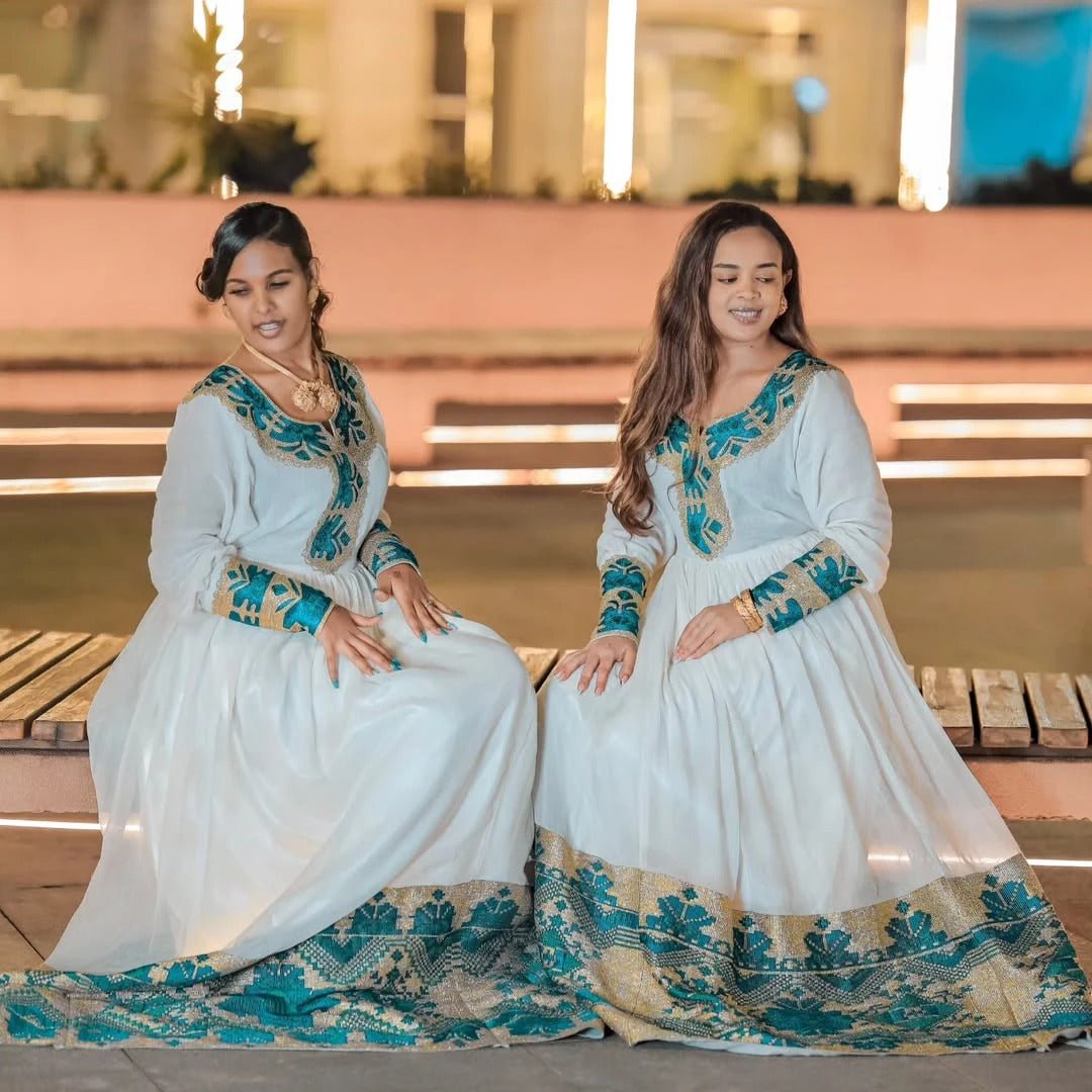 Stunning Green Habesha Dress: with Golden Mesmerizing Embroidery Traditional Ethiopian Dress Beautiful Habesha Kemis L Stunning Green Habesha Dress: with Golden Mesmerizing Embroidery Traditional Ethiopian Dress Beautiful Habesha Kemis L