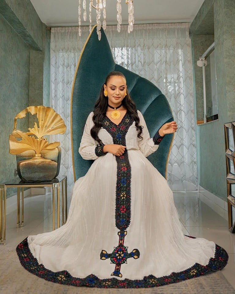 Classic Dark Ethiopian Habesha Kemis