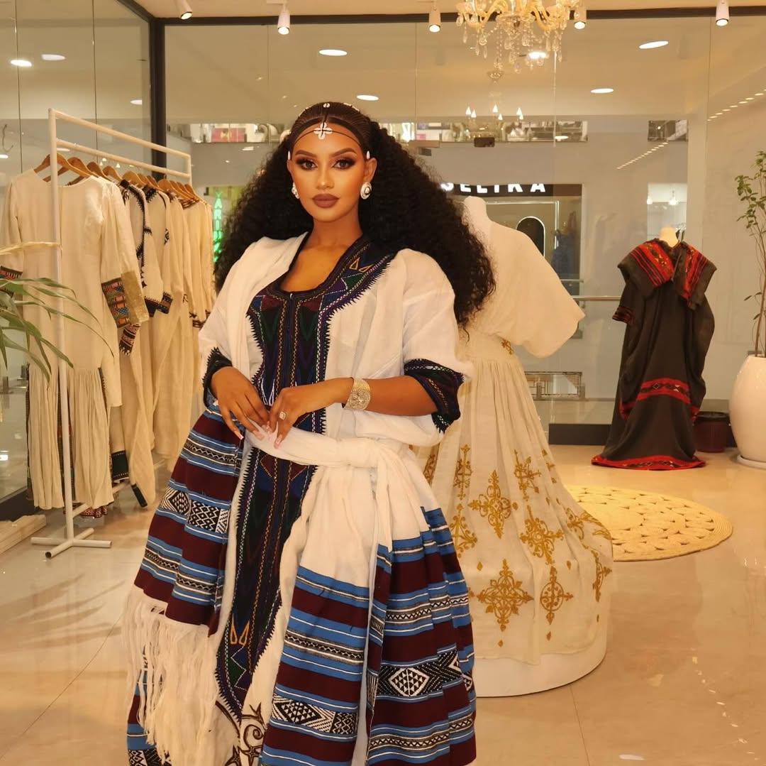 Beautiful Multicolor Habesha Kemis – Habesha Dress – Habesha Clothing