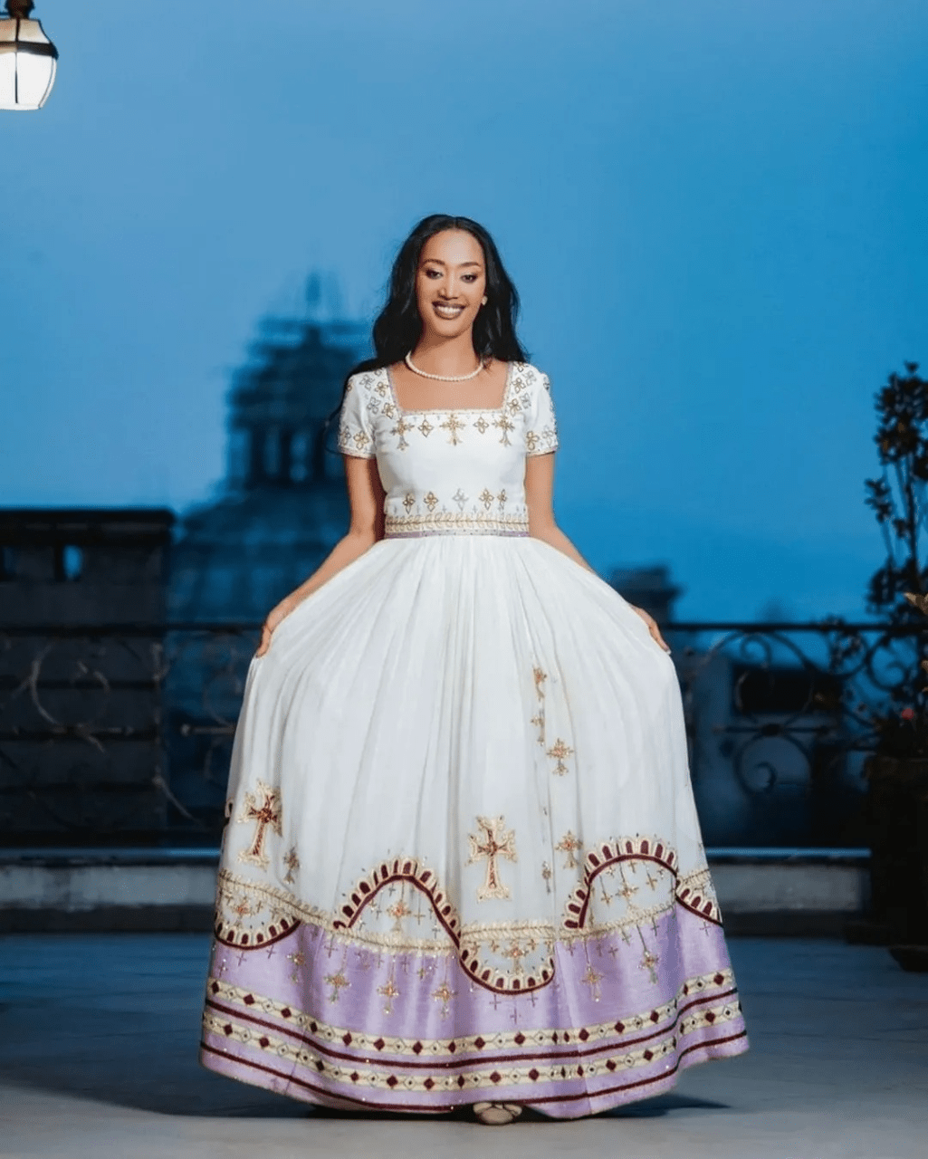 Appealing Purple Traditional Ethiopian Dress