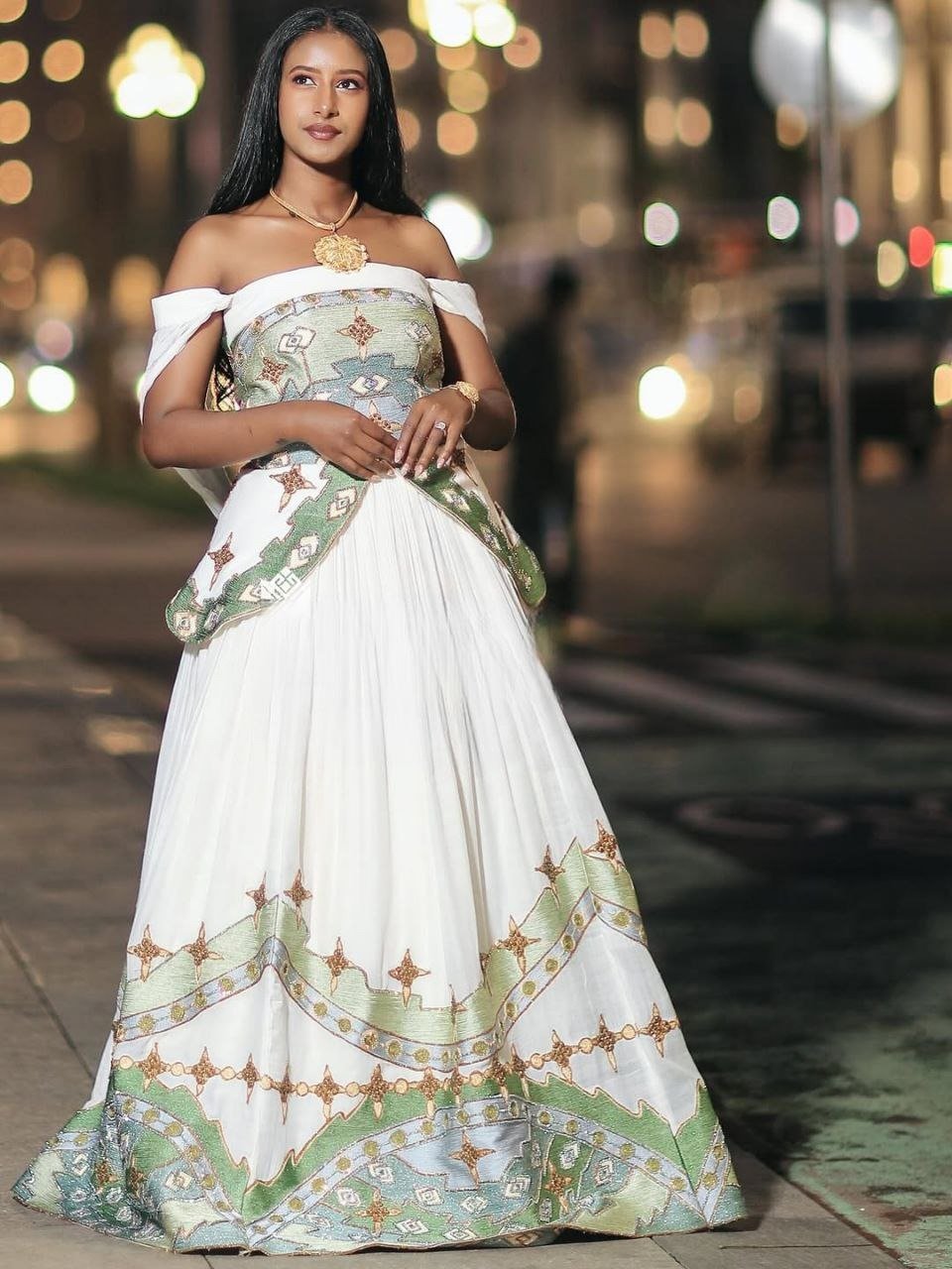 Elegant Habesha Wedding Dress with Unique Design – Ethiopian Wedding Dress – Modern Habesha Dress