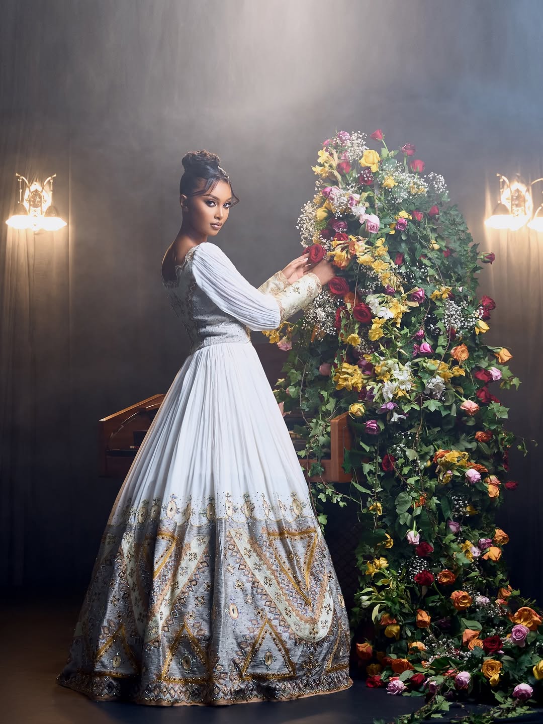 Exquisite Ethiopian Wedding Dress Stunning Habesha Dress Design Beaded Wedding Habesha Kemis 0011