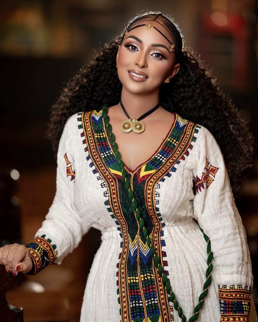 Royal Habesha Kemis Handwoven Multicolor Tibeb Ethiopian Clothing Traditional Habesha Dress 0047