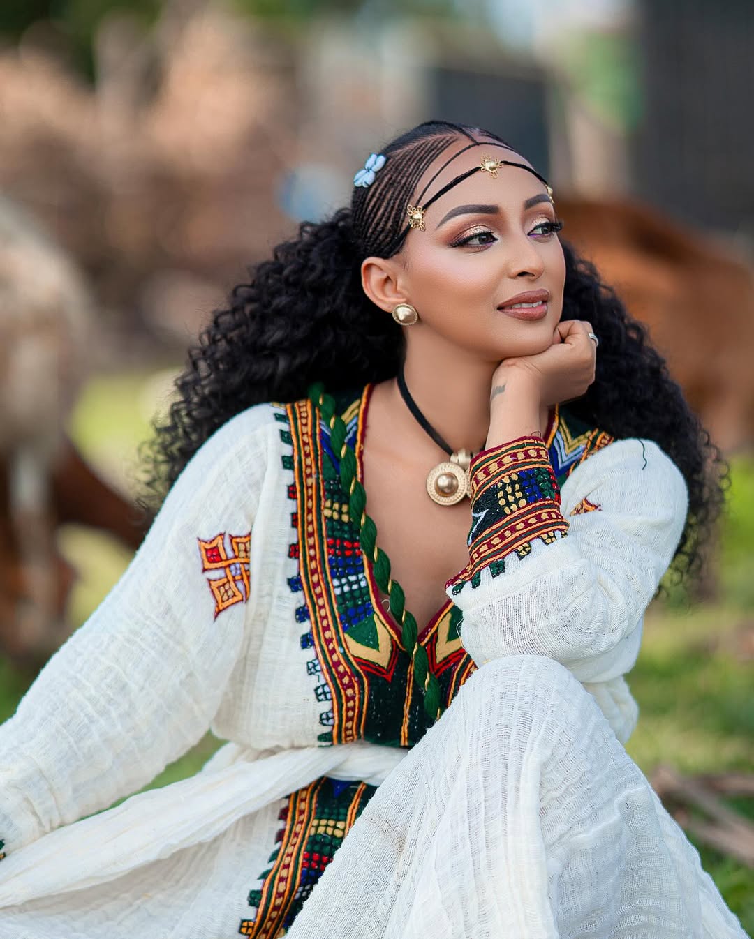 Royal Habesha Kemis Handwoven Multicolor Tibeb Ethiopian Clothing Traditional Habesha Dress 0047