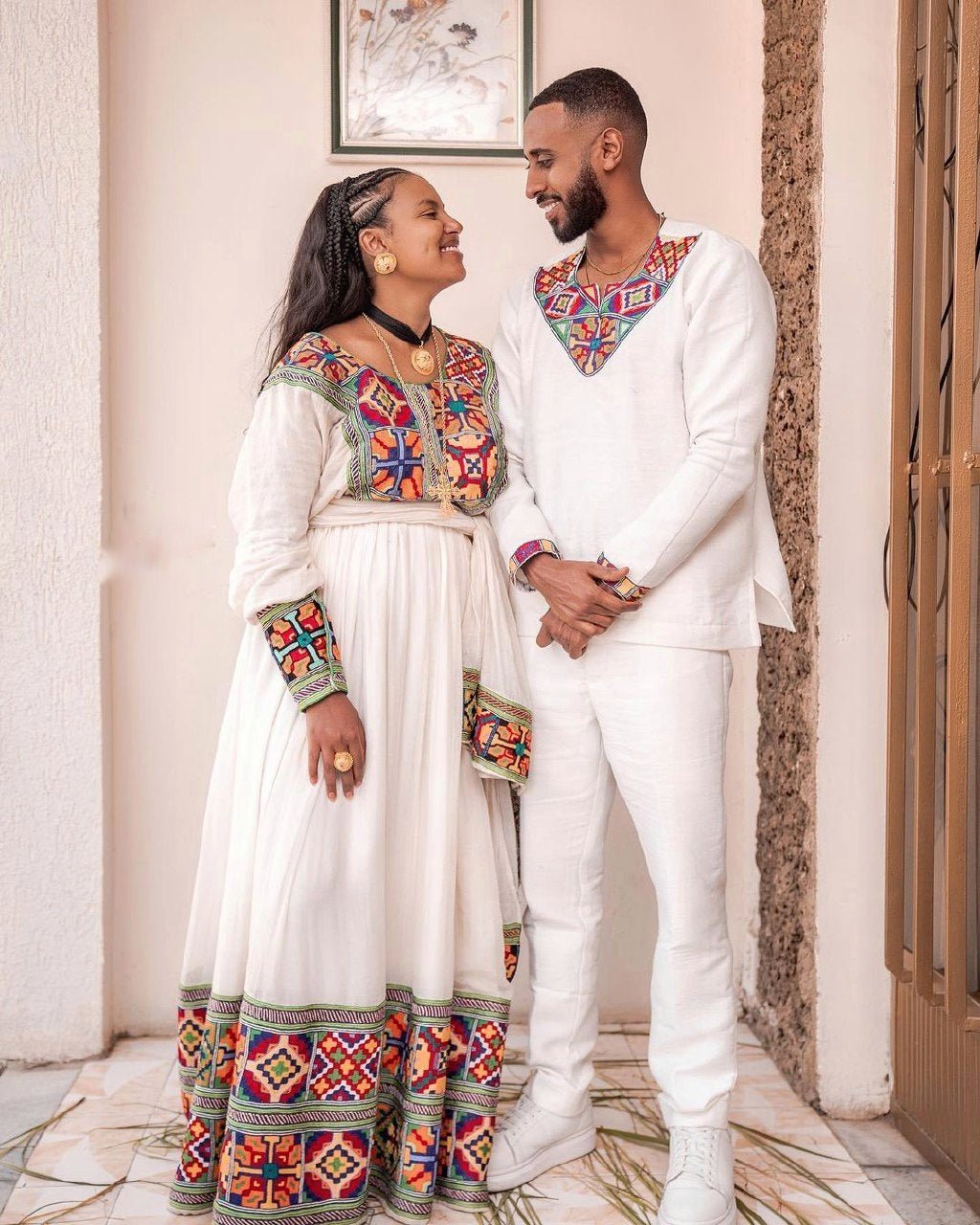modern traditional attire for couples