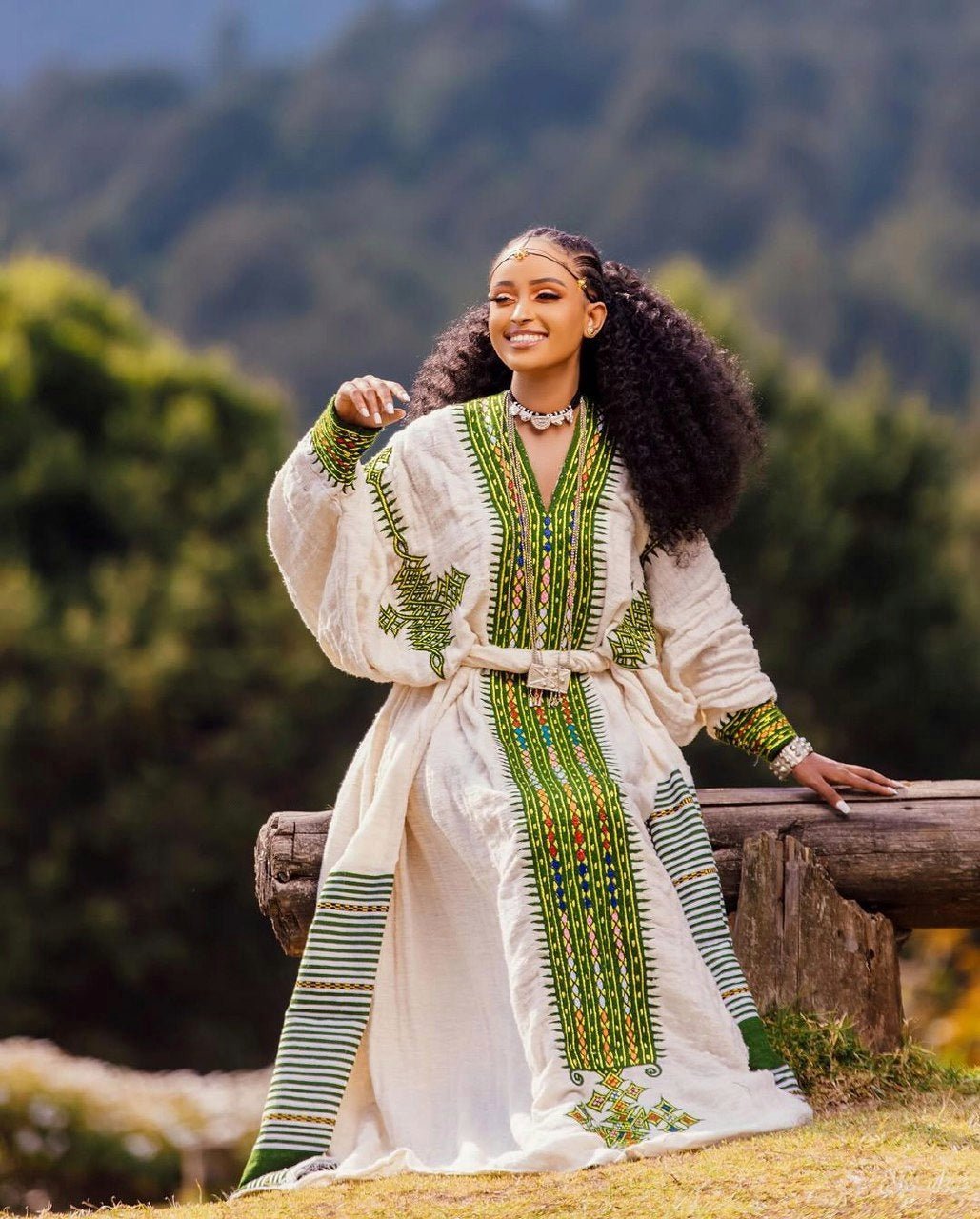 Green Design Axum Fetil Habesha Dress Ethiopian Dress Style Axum