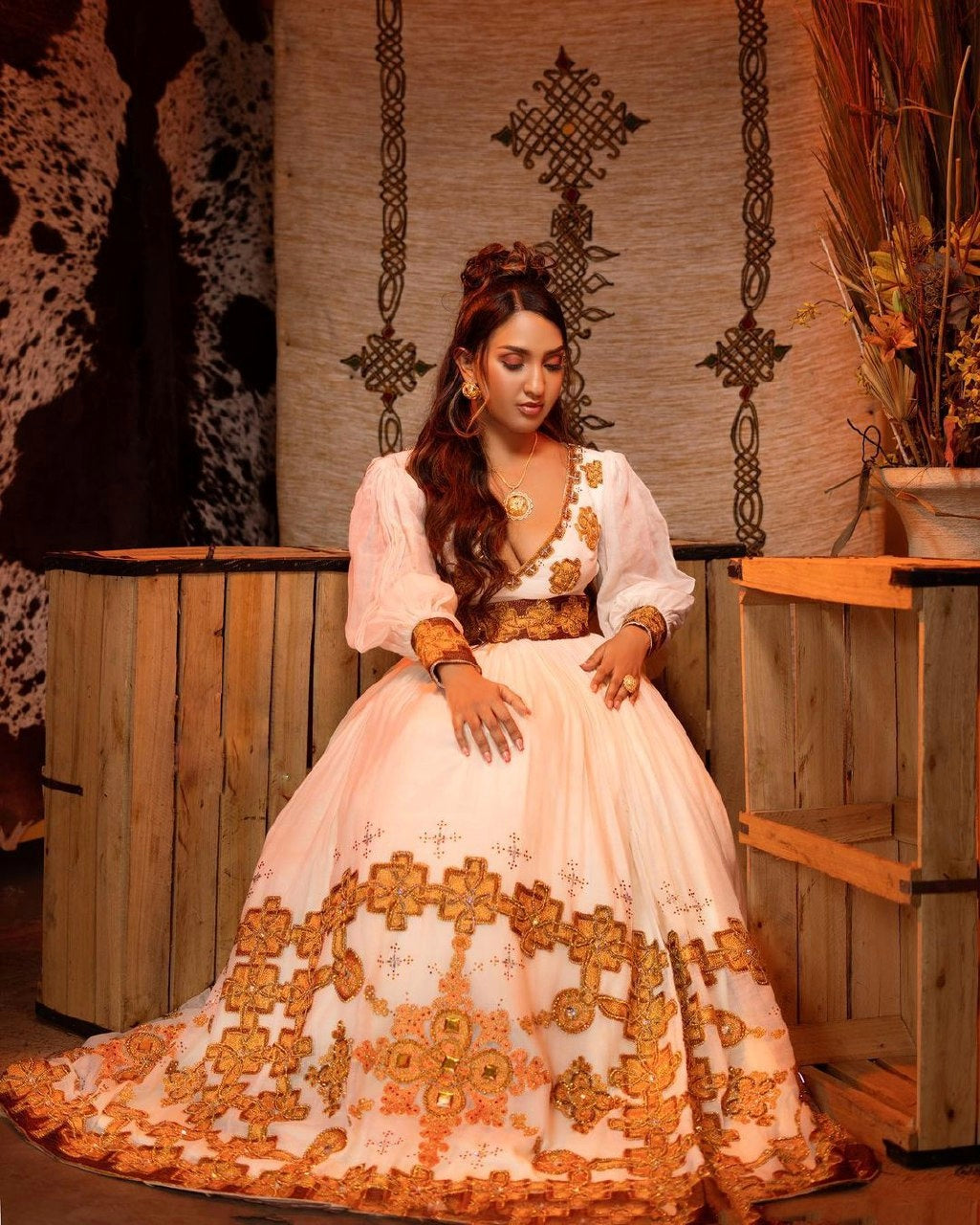 Shimmering Modern Ethiopian Dress