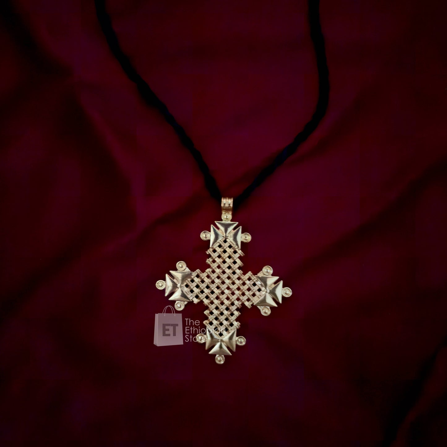 Golden Color Ethioipan Cross Necklace