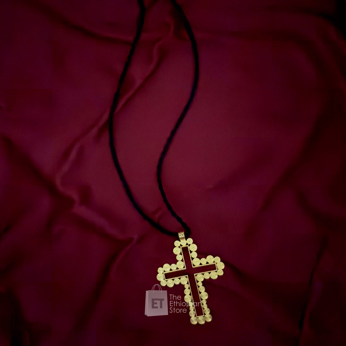 Golden Color Ethioipan Cross Necklace