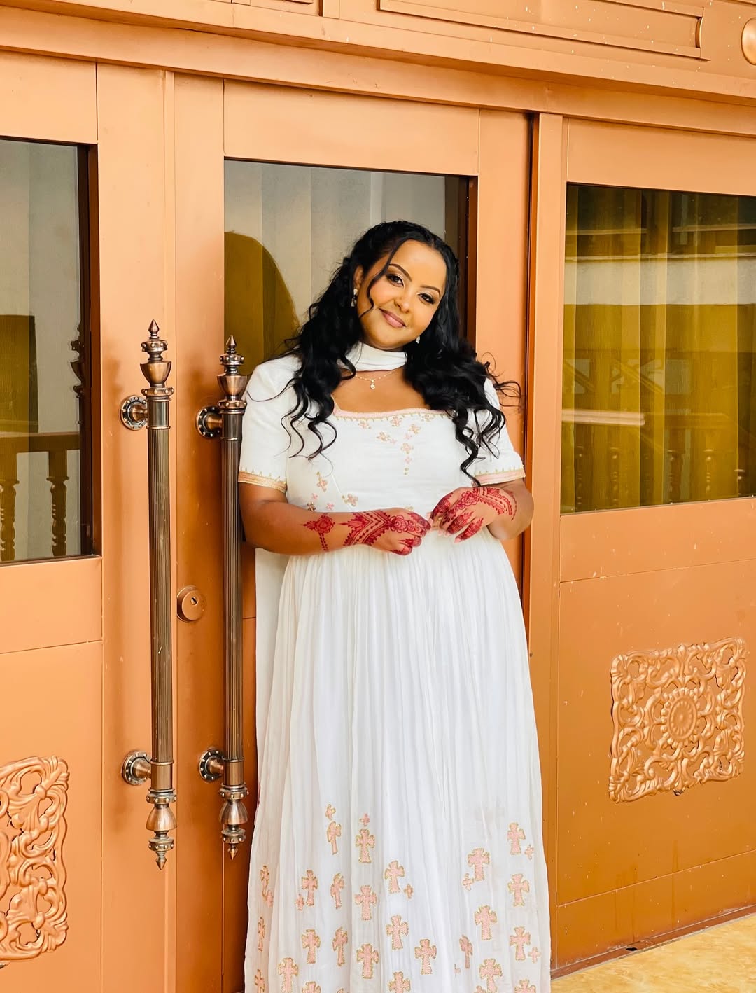 Cute Habesha Kemis with Soft Pink Embroidery for Occasions