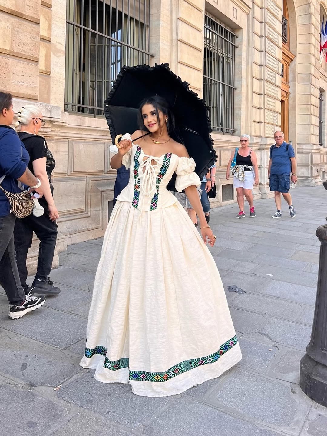Stunning Habesha Kemis with Colorful Embroidery for Celebration