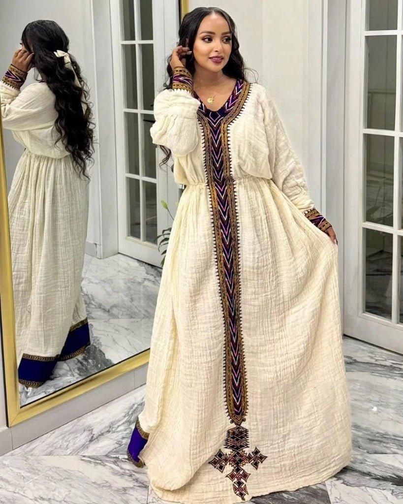 Stunning Habesha Kemis with Vibrant Embroidery for Special Events: Habesha Clothing