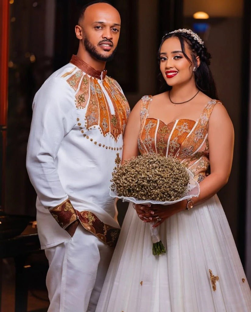 Matching Habesha Wedding Dress and Traditional Ethiopian Dress - Ethiopian Traditional Clothing