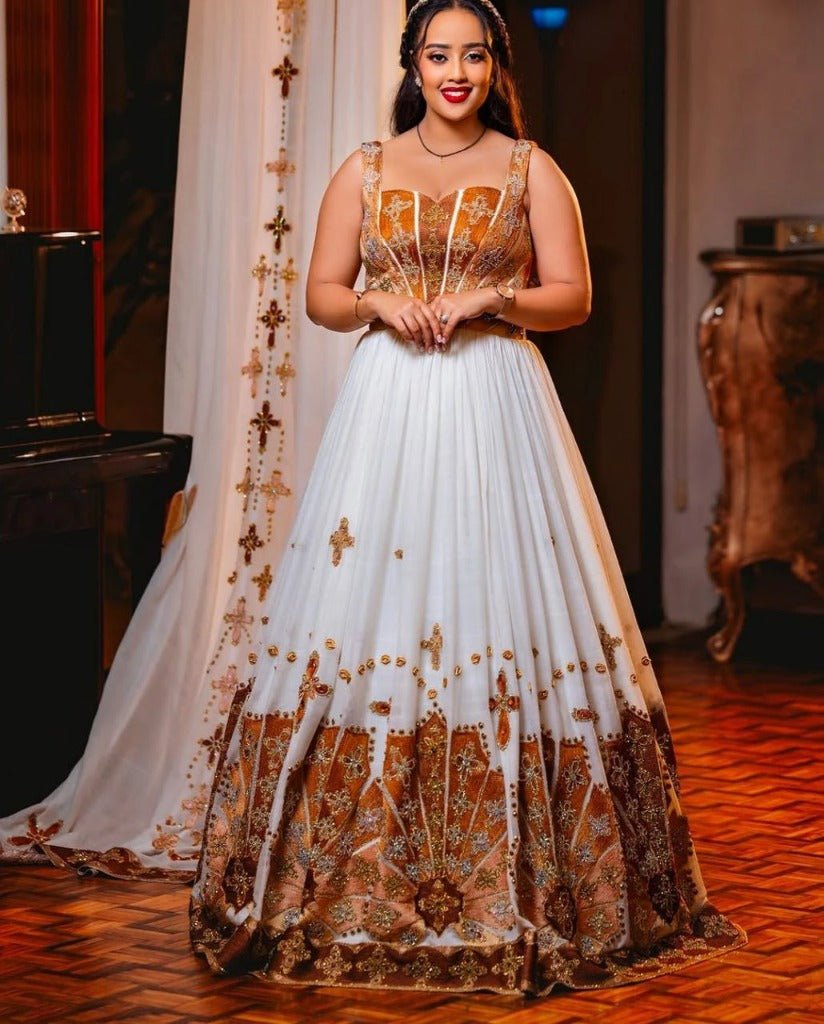 Matching Habesha Wedding Dress and Traditional Ethiopian Dress - Ethiopian Traditional Clothing