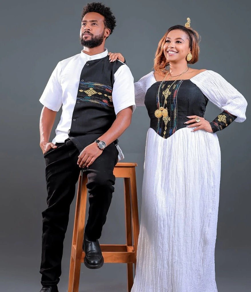Modern Habesha Dress for Couples – Habesha Clothing, Cultural Dress, Ethiopian National Dress