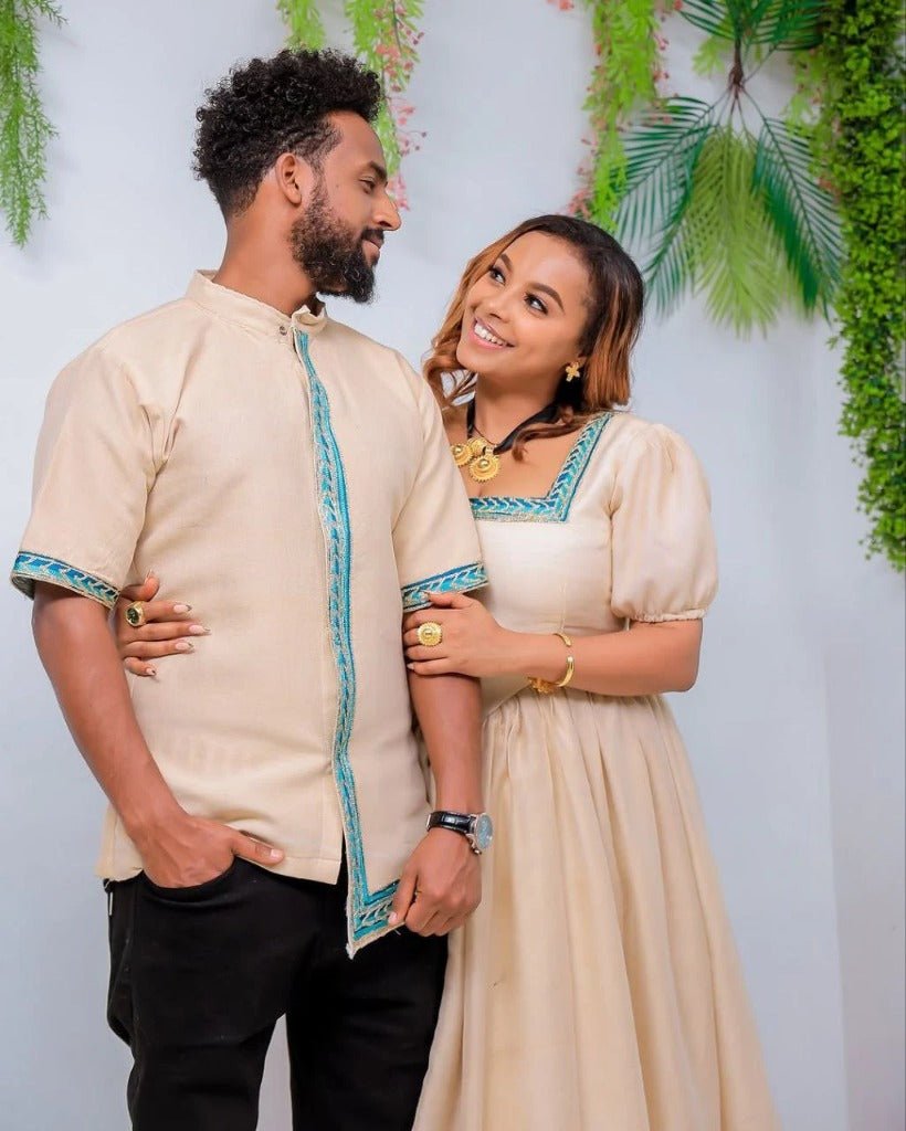 Modern Habesha Couples Attire – Habesha Clothing – Ethiopian Traditional Clothing – Habesha Kemis