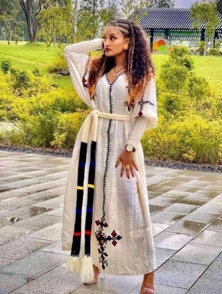 Simple Gondar Cultural Dress Ethiopian Traditional Cloth