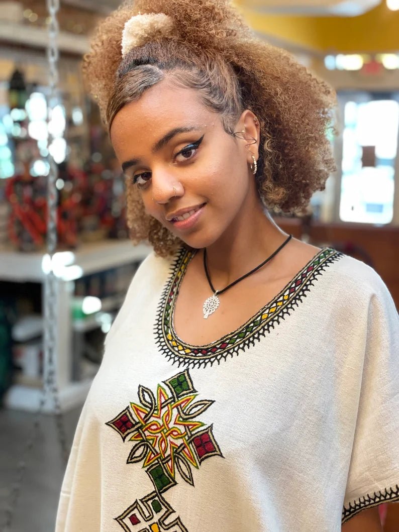Elegant Ethiopian Coffee Dress with Traditional Charm Simple Coffee Dress