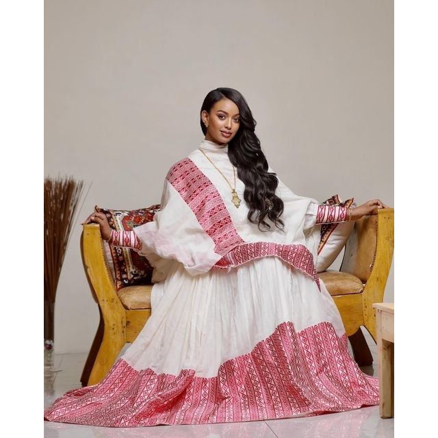 Beautiful Classy Ethiopian Tibeb Traditional Dress Handwoven Menen beautiful-classy-ethiopian-tibeb-traditional-dress-handwoven-menen