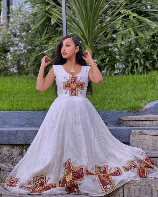 Effortless Elegance A Modern Habesha Kemis