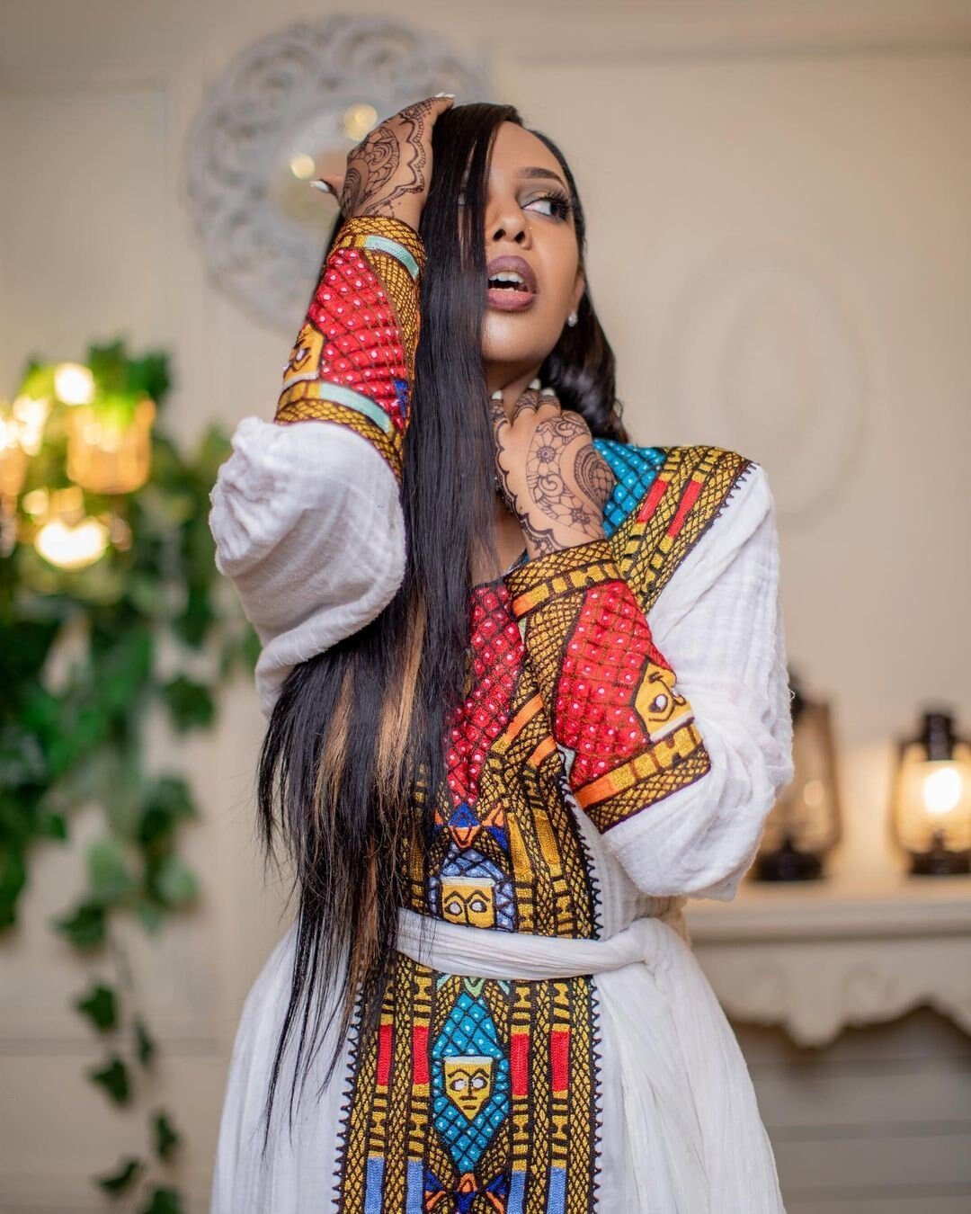 Exquisite Menen and Shimena Dress with Intricate Tilf Embroidery, Habesha dress, Habesha Kemis, Eritrean dress, ሀበሻ