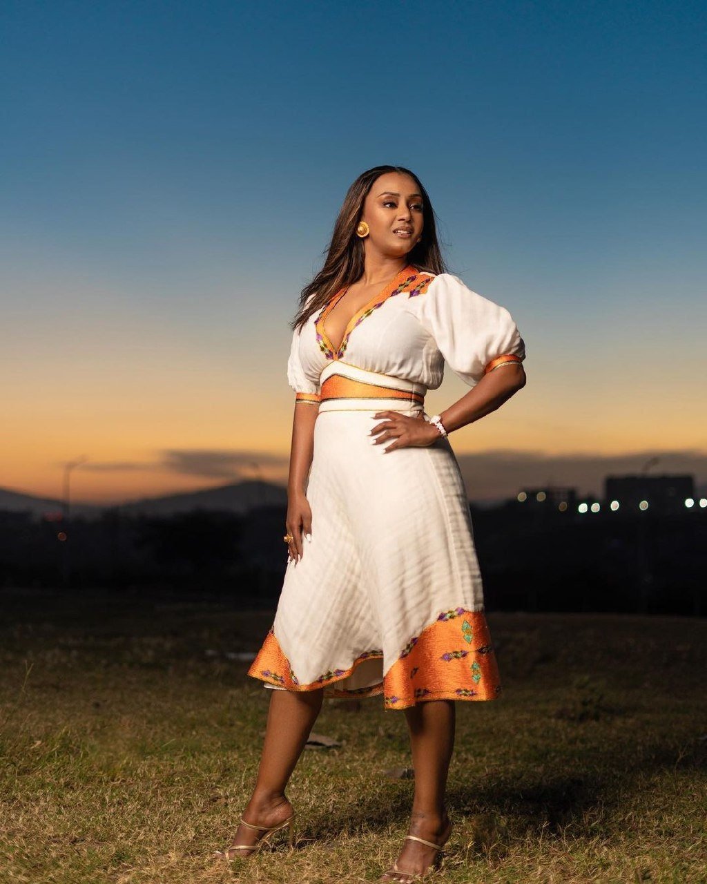 Chic Menen Habesha Dress Exquisite Modern Habesha Kemis Intricate Tilf Design Ethiopian Clothing
