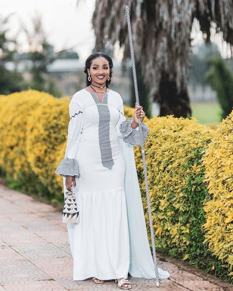 Stunning Wellega Oromo Inspired Design Shape Dress with accessories, Habesha Kemis, Eritrean dress, αα α»