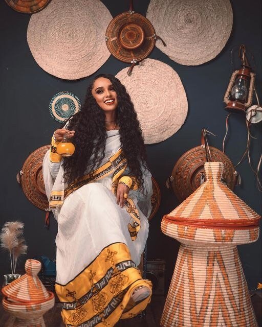 Radiant in Yellow: The Splendor of Ethiopian Traditional Dress