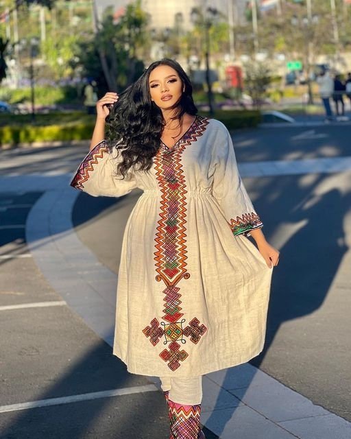 Fashionable Fetil Habesha Dress: Modern Style, Habesha dress, Habesha kemis, Eritrean dress, Kemis, ሀበሻ