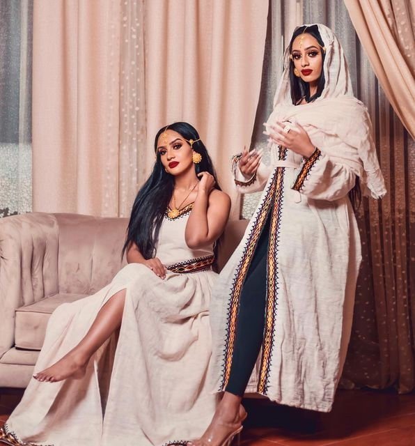 Thick Gabi Cotton Habesha Dress: 2 piece, Habesha dress, Habesha kemis, Eritrean dress, Kemis, αα α»