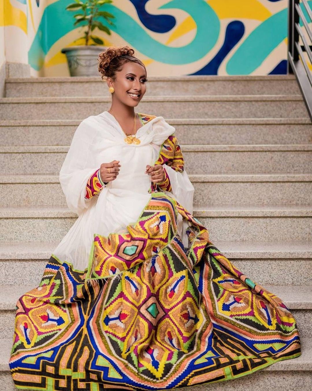 Majestic Habesha Kemis with Menen Fabric, Shimena Dress, and Unique Tilf Design, Habesha dress, Eritrean dress, ሀበሻ