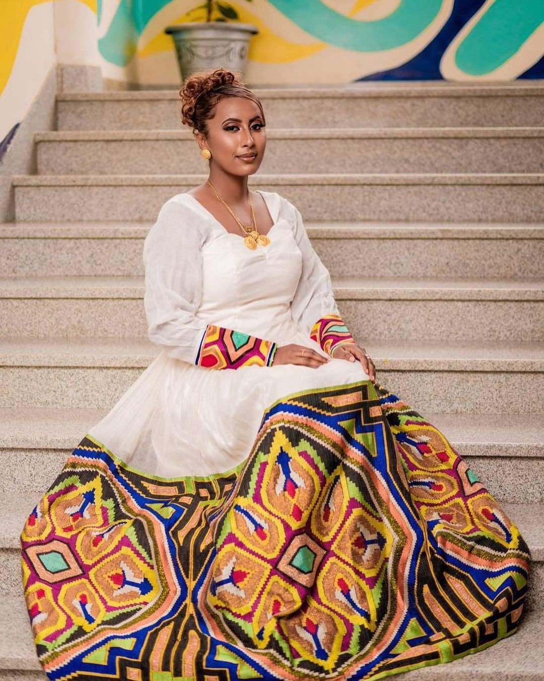 Majestic Habesha Kemis with Menen Fabric, Shimena Dress, and Unique Tilf Design, Habesha dress, Eritrean dress, ሀበሻ