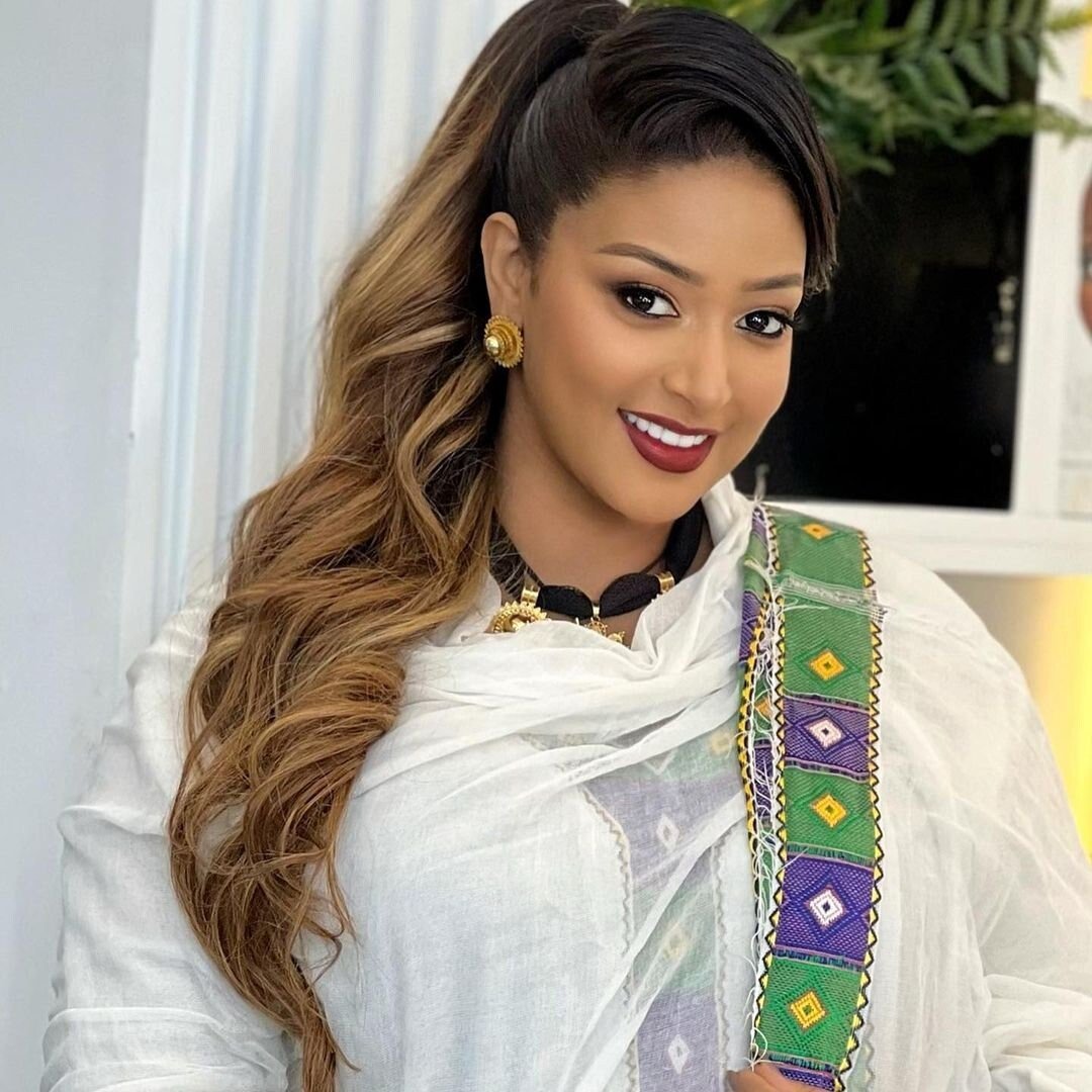 Majestic Habesha Kemis with Tilet Bottom, Habesha dress, Eritrean dress, αα α»