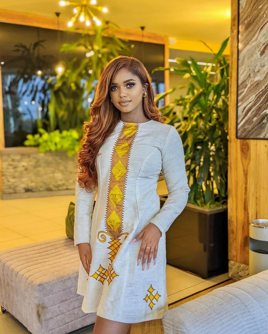 Gorgeous Short Habesha Kemis with Intricate Tilf Design and Luxurious Fetil Material , Simple Habesha Dress, Summer Dress, Vacation, αα α»