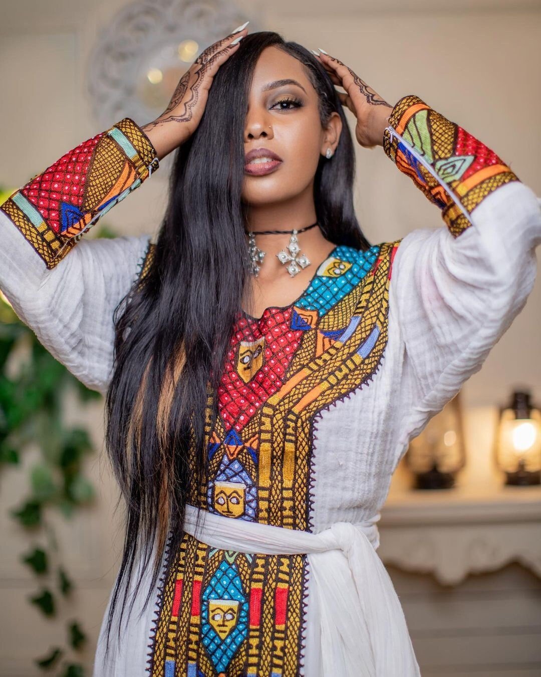 Exquisite Menen and Shimena Dress with Intricate Tilf Embroidery, Habesha dress, Habesha Kemis, Eritrean dress, ሀበሻ