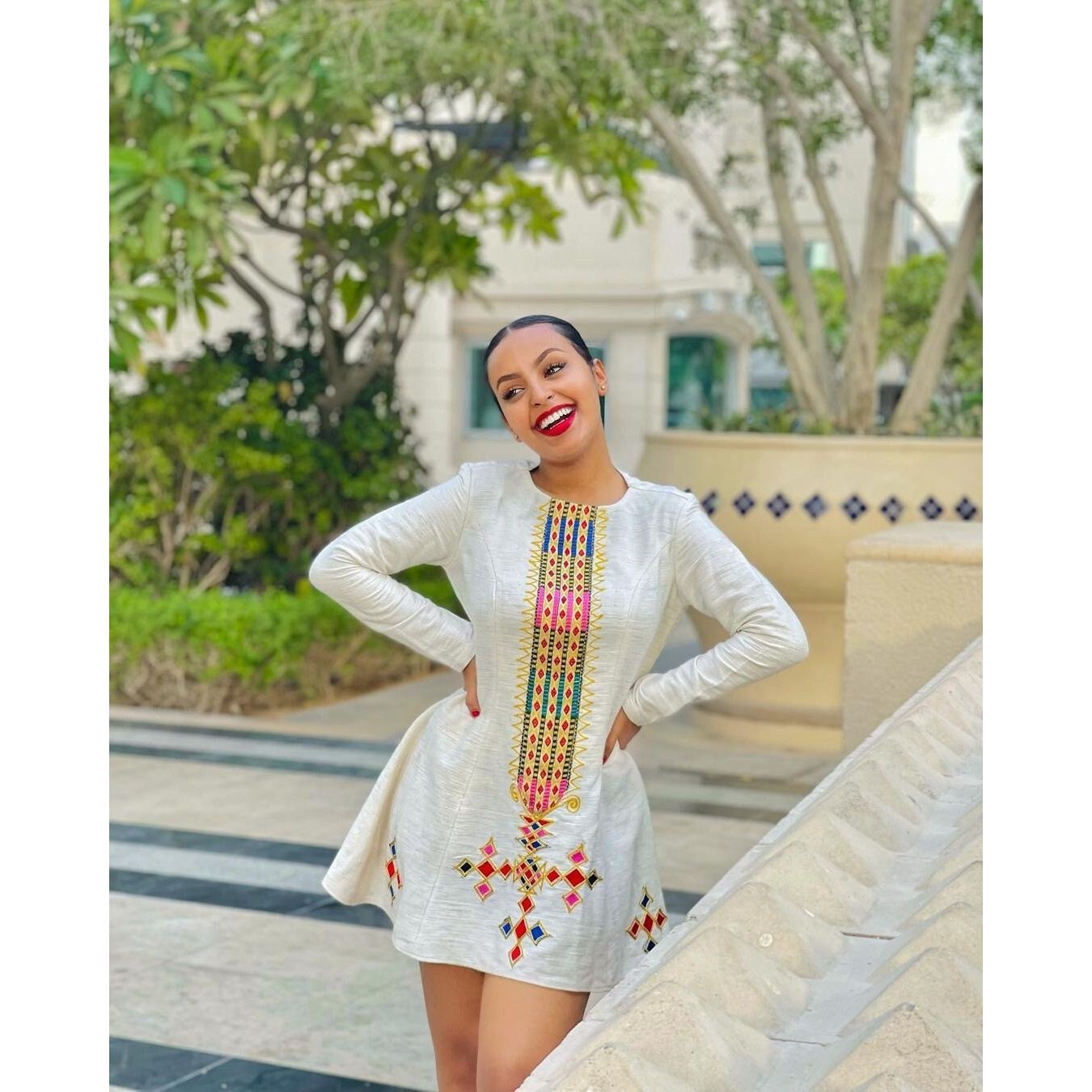 Summer Habesha Kemis Elegant Ethiopian Clothing Short Habesha Dress
