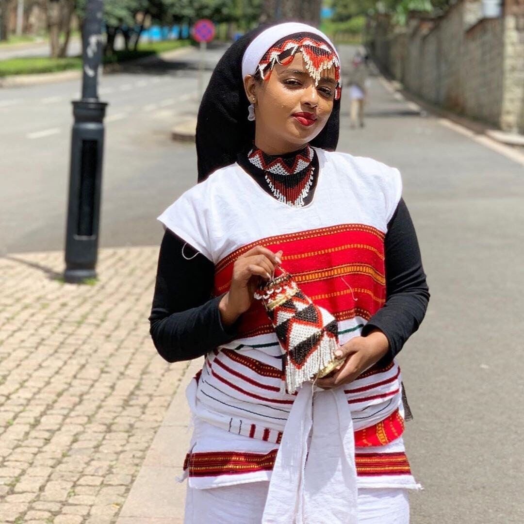 Traditional Bale Oromo Dress Colorful Ethiopian Clothing Full Accessories