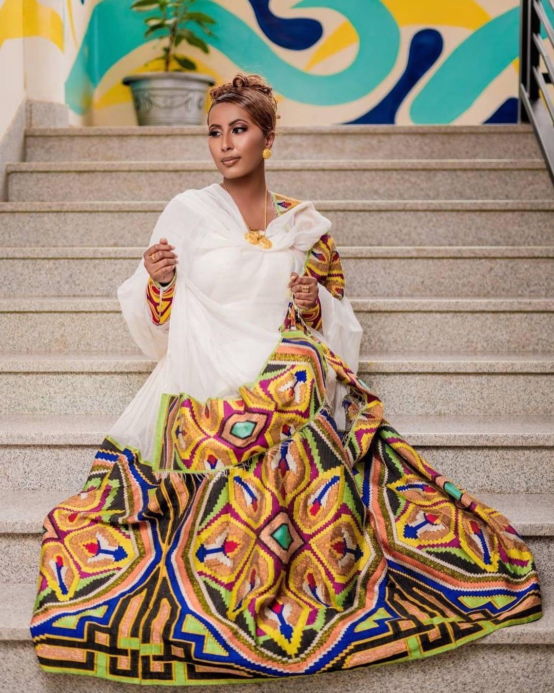Majestic Habesha Kemis with Menen Fabric, Shimena Dress, and Unique Tilf Design, Habesha dress, Eritrean dress, ሀበሻ