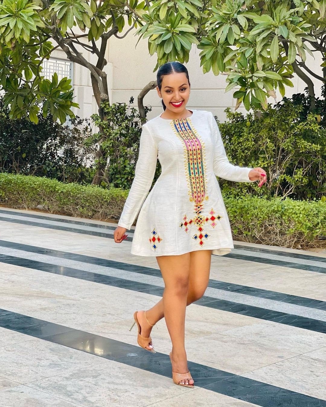 Summer Habesha Kemis Elegant Ethiopian Clothing Short Habesha Dress