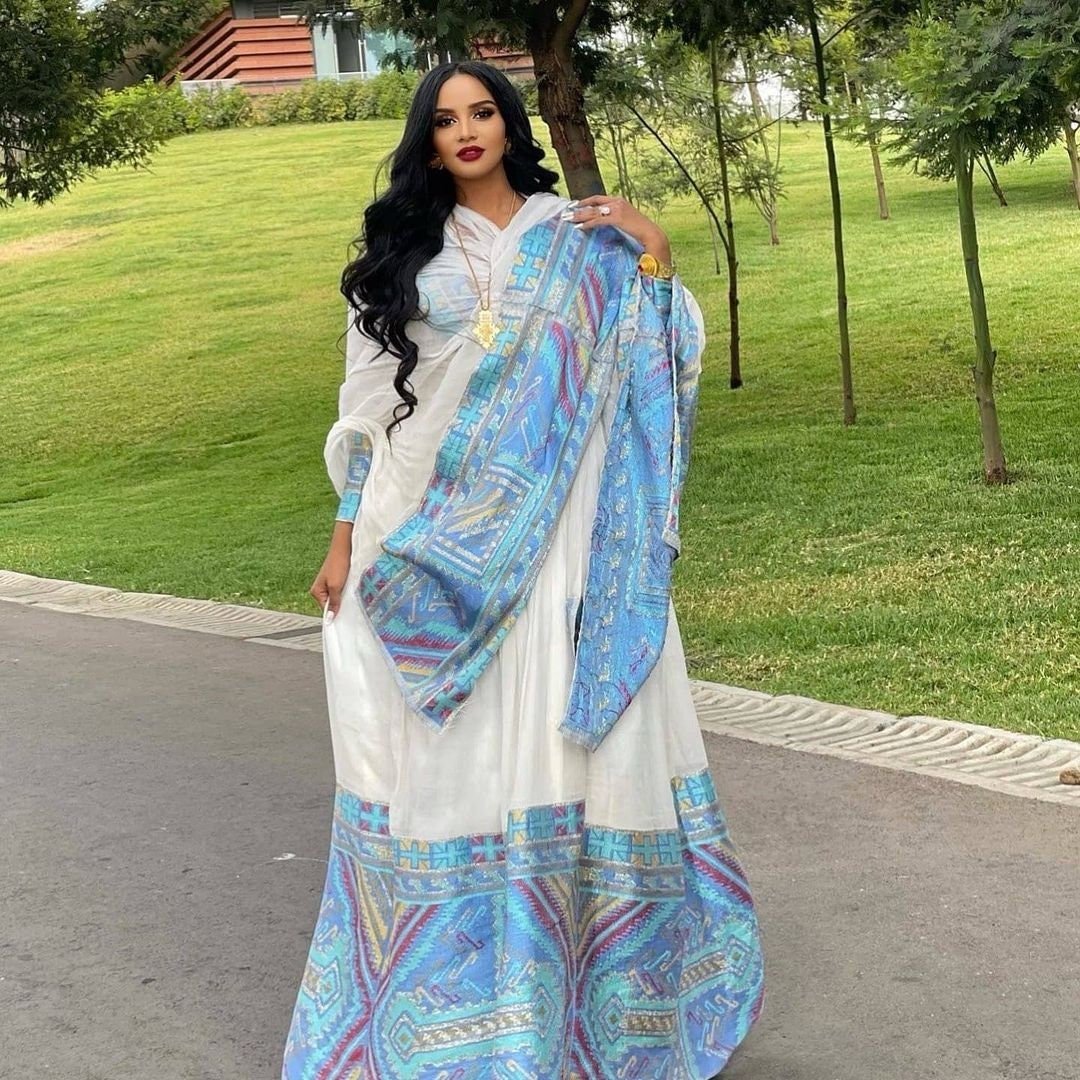 Modern Ethiopian Habesha Dress Gorgeous Habesha Kemis Zuria Beautiful Traditional Ethiopian Dress ሀበሻ ቀሚስ ሀበሻ ልብስ