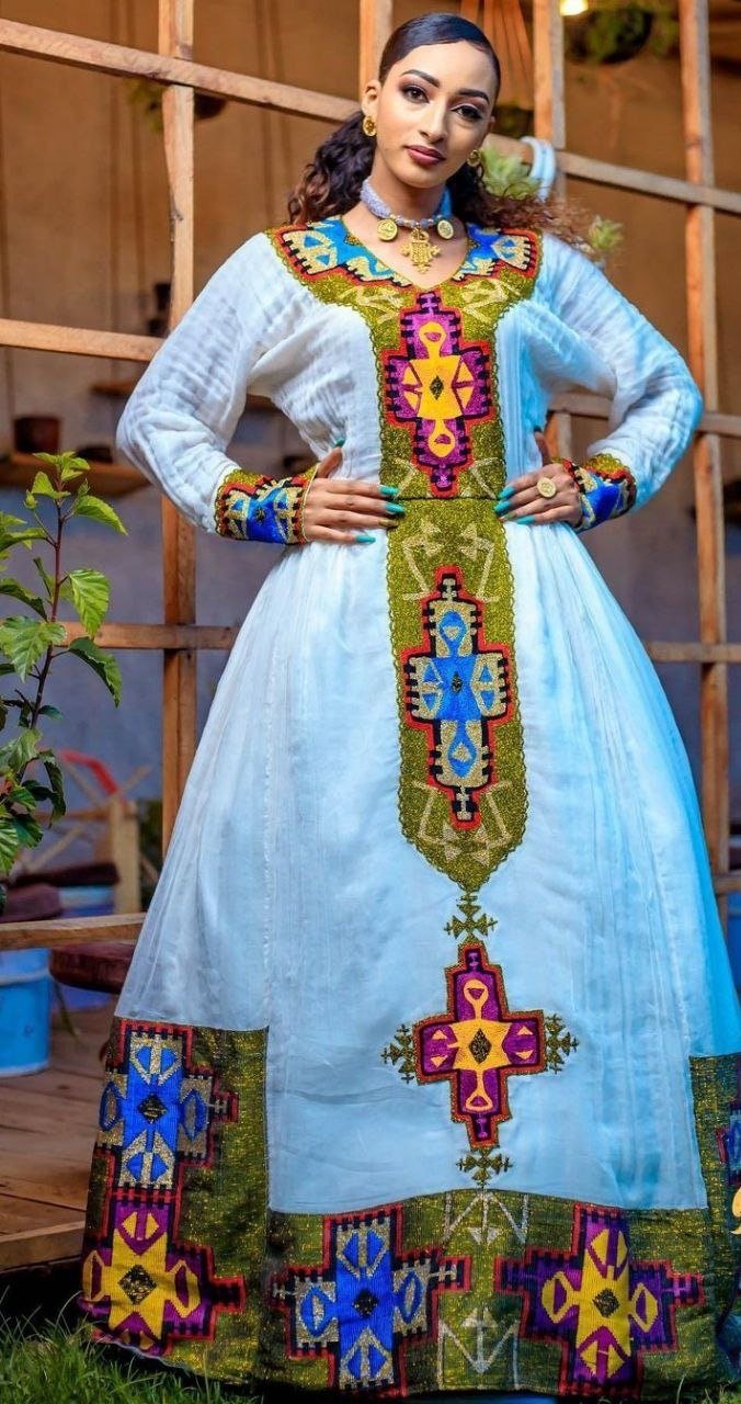 Gorgeous Habesha Dress Handwoven Ethiopian Dress Habesha Kemis Zuria Traditional Ethiopian Dress Eritrean Dress ሀበሻ ቀሚስ ሀበሻ ልብስ